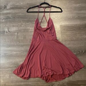Elegant Burgundy Women's Dress